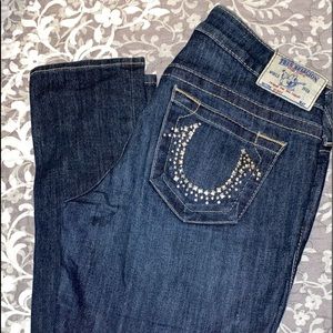 True Religion Skinny Jean with Embellished Logo Pocket